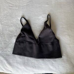 Free People All Together Ali Low-Back Charcoal Seamless Bra